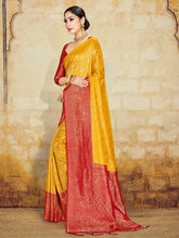 Stunning Yellow Banarasi Art Silk Woven Saree